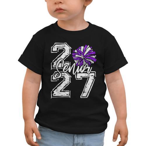 Class Of 2027 Cheer Purple Senior 2027 Back To School Graphic Toddler T-Shirt - Savourry