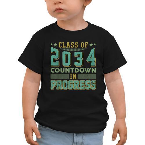 Class Of 2034 Countdown In Progress Fun Back To School Retro Graphic Toddler T-Shirt - Savourry