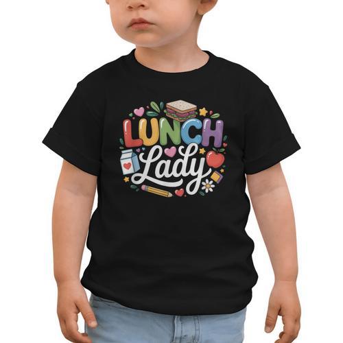 Colorful Lunch Lady Appreciation Retro Back To School Graphic Toddler T-Shirt - Savourry
