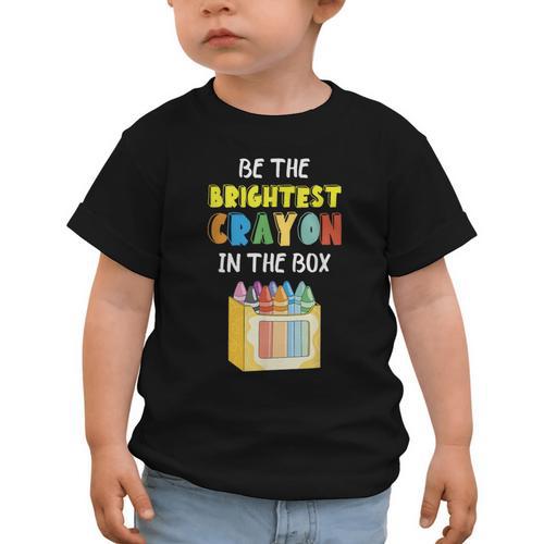 Crayon Be The Brightest Students Crayons Back To School Graphic Toddler T-Shirt - Savourry