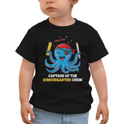Cute Octopus Pirate Kindergarten Boys Kids Back To School Graphic Toddler T-Shirt - Savourry