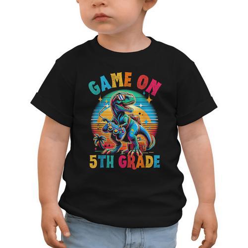 Dinosaur Video Games Back To School 5th Grade Boys Gamer Graphic Toddler T-Shirt - Savourry