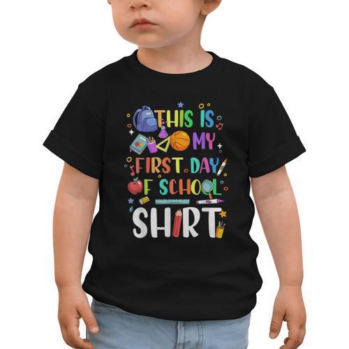 This Is My First Day Of School Boys Girls Kid Back To School Graphic Toddler T-Shirt - Savourry