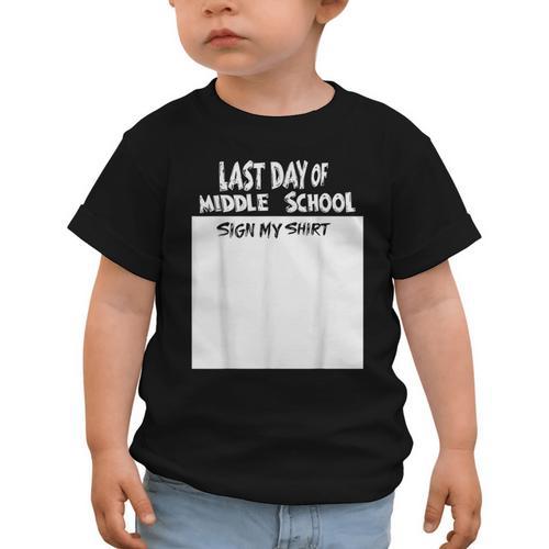 Fun Last Day Of School Sign My Shirt Back To School Cool Graphic Toddler T-Shirt - Savourry
