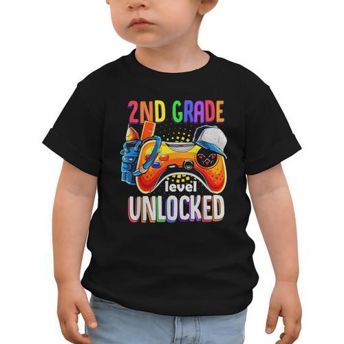 Gamer Back To School Gamepad 2nd Second Grade Level Unlocked Graphic Toddler T-Shirt - Savourry