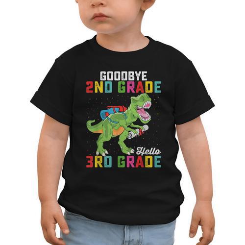 Goodbye 2nd Grade Hello 3rd Grade T Rex Back To School Graphic Toddler T-Shirt - Savourry