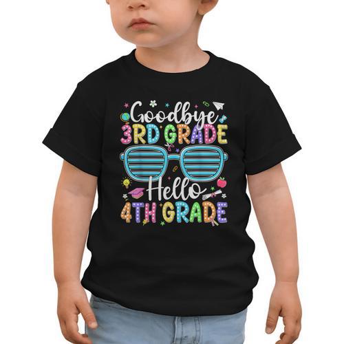 Goodbye 3rd Grade Hello 4th Grade Graduation Back To School Graphic Toddler T-Shirt - Savourry