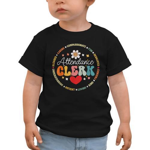 Groovy Attendance Clerk Back To School Appreciation Week Graphic Toddler T-Shirt - Savourry