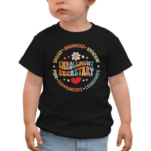 Groovy Enrollment Secretary Back To School Graphic Toddler T-Shirt - Savourry