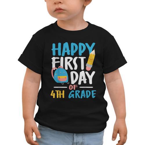 Happy First Day Of 4th Grade Student Back To School Graphic Toddler T-Shirt - Savourry