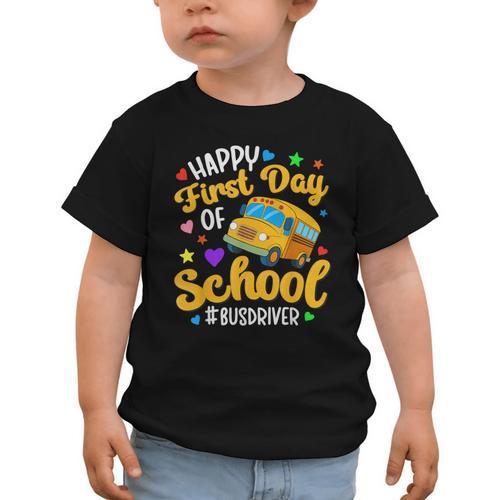 Happy First Day Of School Bus Driver Back To School Graphic Toddler T-Shirt - Savourry