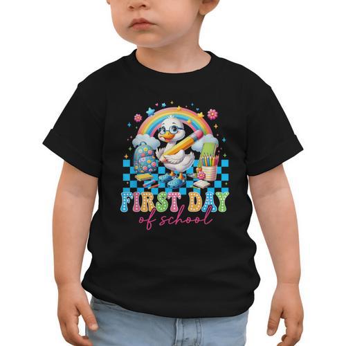 Happy First Day Of School Goose Cute Duck Back To School Graphic Toddler T-Shirt - Savourry