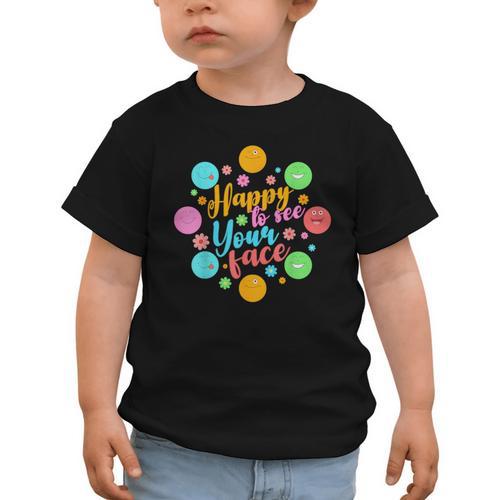 Happy To See Your Face Colorful Ball Back To School Graphic Toddler T-Shirt - Savourry