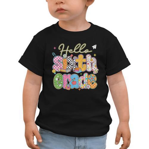 Hello 6th Grade First Day Of School Back To School Boy Girls Graphic Toddler T-Shirt - Savourry