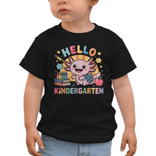 Hello Kindergarten Axolotl Back To School For Kids Graphic Toddler T-Shirt - Savourry