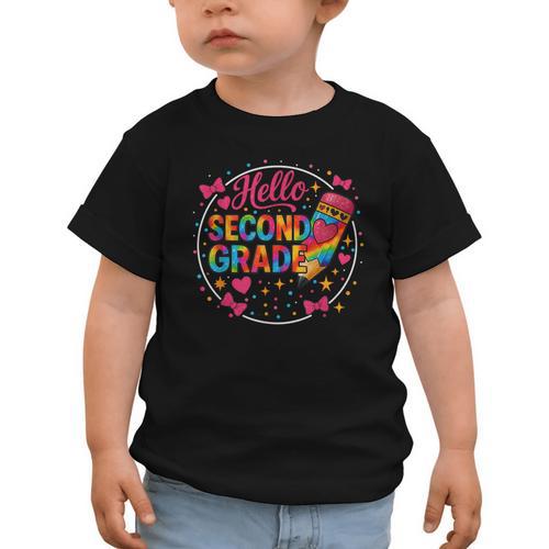 Hello Second Grade Tie Dye Pencil Back To School 2nd Grade Graphic Toddler T-Shirt - Savourry