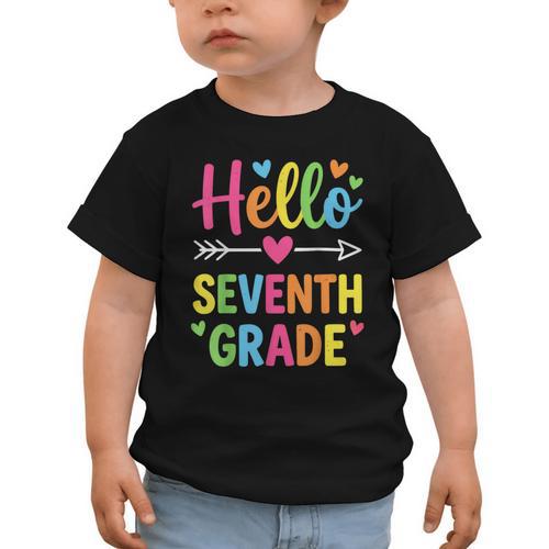 Hello Seventh 7TH Grade Back To School Kids Students Tee Graphic Toddler T-Shirt - Savourry