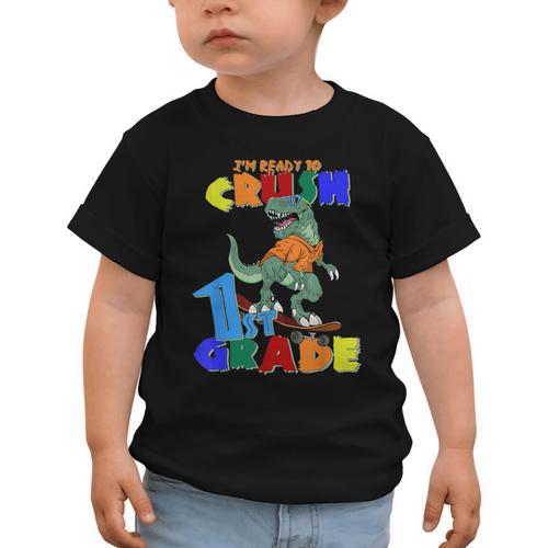 I'm Ready To Crush 1st Grade Dinosaur Back To School T-Rex Graphic Toddler T-Shirt - Savourry