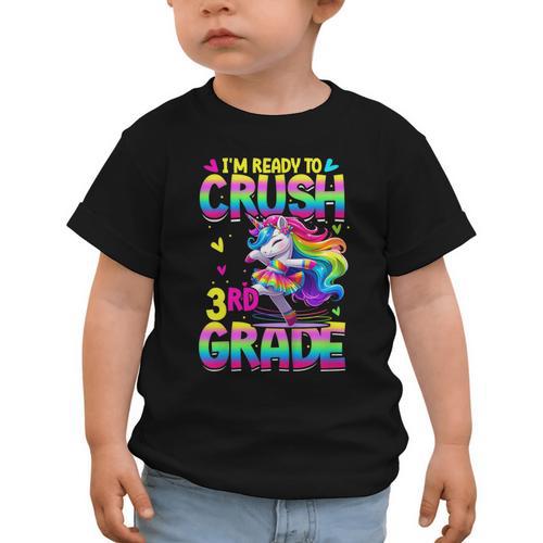 I'm Ready To Crush 3rd Grade Back To School Dancing Unicorn Graphic Toddler T-Shirt - Savourry