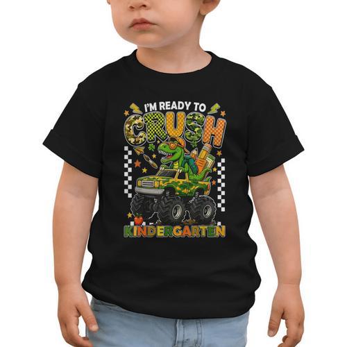 I'm Ready To Crush Kindergarten Back To School Monster Truck Graphic Toddler T-Shirt - Savourry