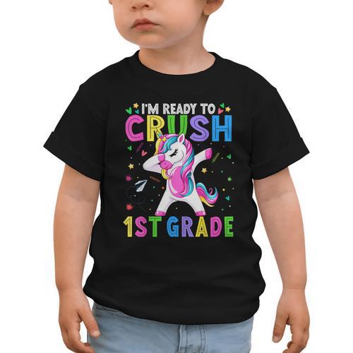 I'm Ready For First Grade Back To School 1st Grade Girls Graphic Toddler T-Shirt - Savourry