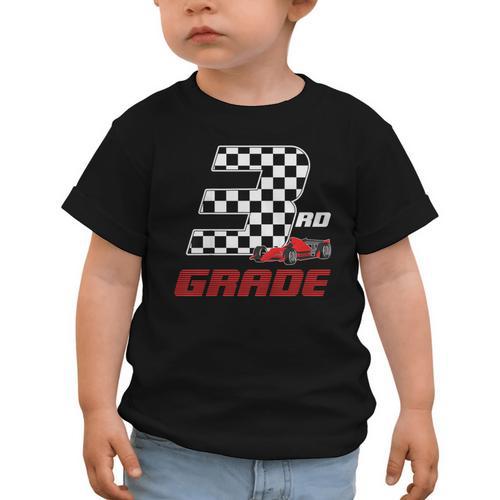Kids Race Car 3rd Third Grade Boys Cars Lovers Back To School Graphic Toddler T-Shirt - Savourry