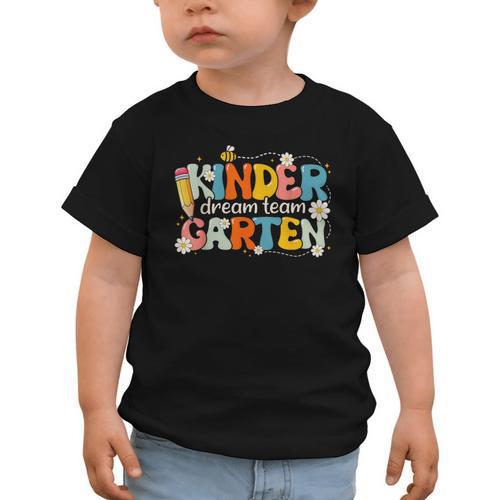 Kindergarten Dream Team Groovy Retro Children Back To School Graphic Toddler T-Shirt - Savourry