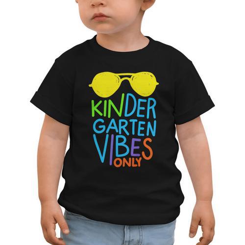 Kindergarten Vibes Only Glow Sunglasses Back To School Graphic Toddler T-Shirt - Savourry
