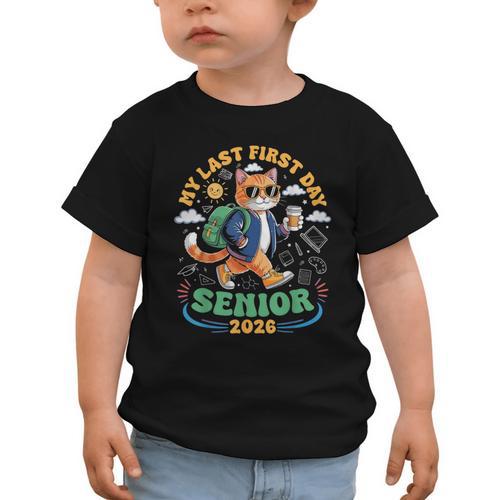 My Last First Day Senior 2026 Cat Back To School Graphic Toddler T-Shirt - Savourry