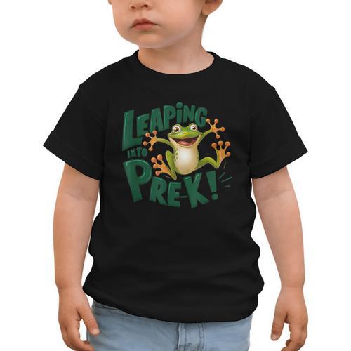 Leaping Into Pre-K Jumping Tree Frog Back To School Fun Graphic Toddler T-Shirt - Savourry