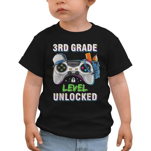 Level 3rd Grade Unlocked Back To School First Day Boys Kids Graphic Toddler T-Shirt - Savourry