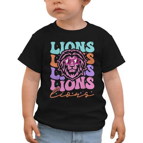 Lion Mascot Back To School Spirit Sports Men Women Groovy Graphic Toddler T-Shirt - Savourry