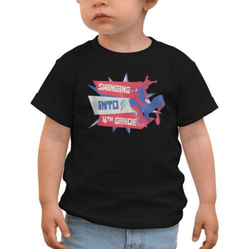 Marvel Spider-Man Swinging Into 4th Grade Back To School Graphic Toddler T-Shirt - Savourry