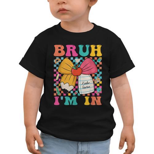 Pencil Bow Bruh I'm In Back To School Kindergarten Graphic Toddler T-Shirt - Savourry