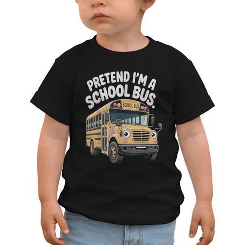 Pretend I'm A School Bus Back To School Bus Lover Graphic Toddler T-Shirt - Savourry