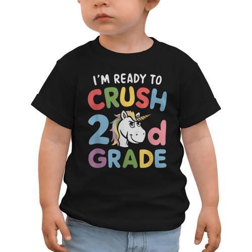 Im Ready To Crush 2nd Grade Boy Unicorn Back To School Graphic Toddler T-Shirt - Savourry