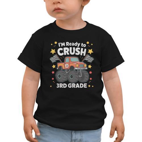 Im Ready To Crush 3rd Grade Boy Monster Truck Back To School Graphic Toddler T-Shirt - Savourry
