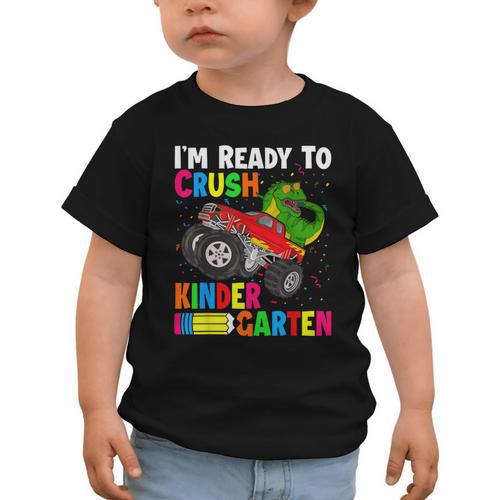 Ready To Crush Kindergarten T-Rex Back To School Boys Graphic Toddler T-Shirt - Savourry