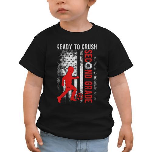 Ready To Crush Second Grade Soccer USA Flag Back To School Graphic Toddler T-Shirt - Savourry