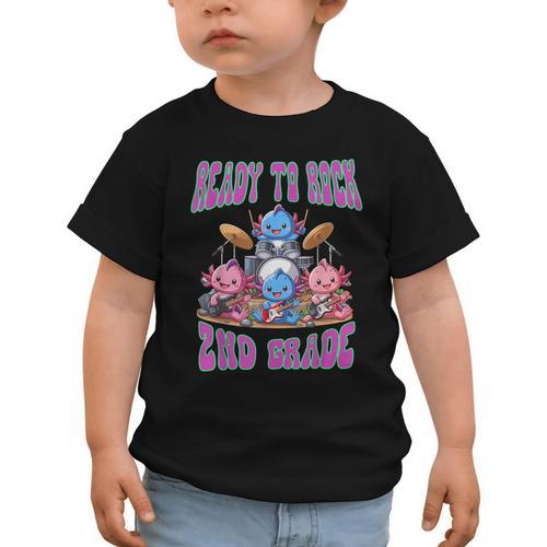 Ready To Rock 2nd Grade Back To School Axolotl 2024 School Graphic Toddler T-Shirt - Savourry
