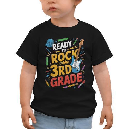 Ready To Rock 3rd Grade Music Back To School Graphic Toddler T-Shirt - Savourry