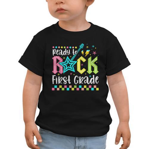 Ready To Rock First Grade Back To School 1st Grade Boys Kids Graphic Toddler T-Shirt - Savourry
