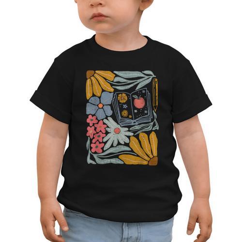 Retro Boho Flower Floral Back To School First Day Of School Graphic Toddler T-Shirt - Savourry