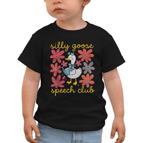 Retro Silly Goose Speech Therapy SLP Back To School Graphic Toddler T-Shirt - Savourry