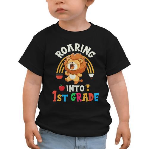 Roaring Into First Grade Lion 1st Grade Back To School Graphic Toddler T-Shirt - Savourry