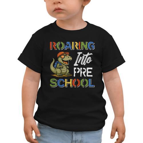 Roaring Into Preschool First Day Back To School Students Graphic Toddler T-Shirt - Savourry