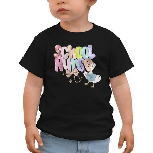 School Nurse Back To School Silly School Nurse Goose Graphic Toddler T-Shirt - Savourry