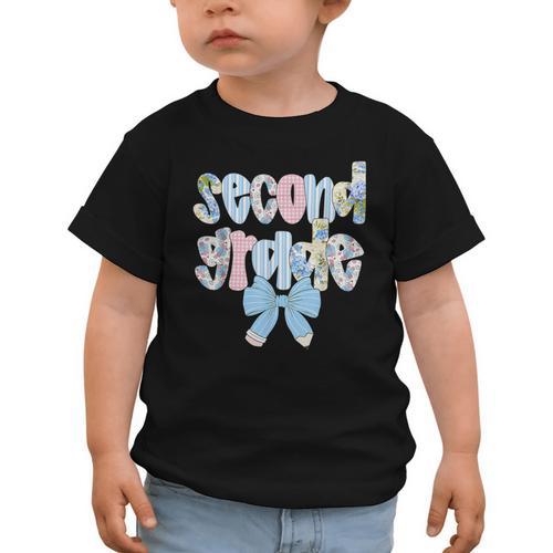 Second Grade Coquette Bow Pencil First Day Back To School Graphic Toddler T-Shirt - Savourry