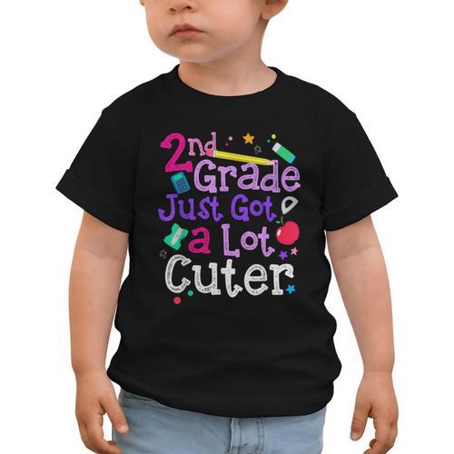 Second Grade Just Got Cuter Cute 2nd Grade Back To School Graphic Toddler T-Shirt - Savourry