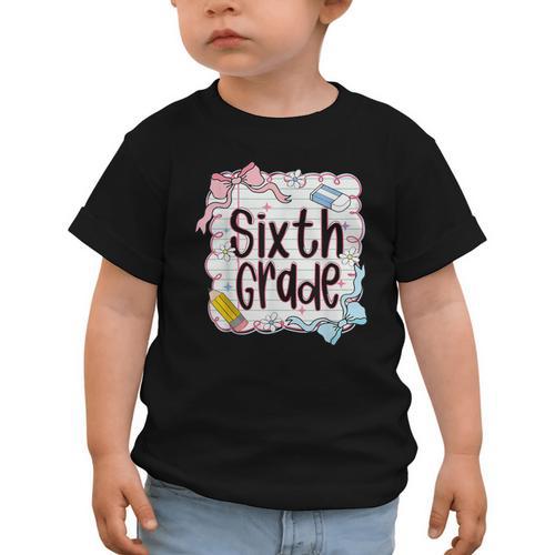 Sixth Grade Back To School For Girls Pink Notebook Graphic Toddler T-Shirt - Savourry